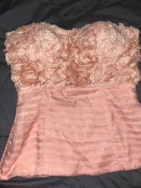 bebe Dusty Rose Pink 100% Silk Tube Top